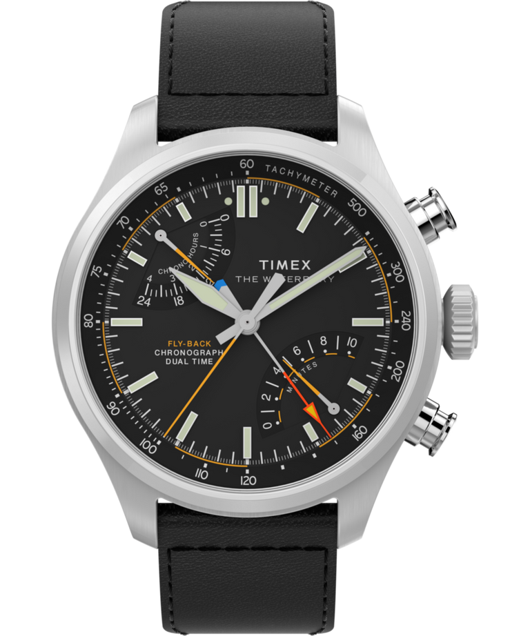 TW2Y70000 Waterbury Ace Fly-Back Chronograph 43mm Leather Strap Watch Primary Image