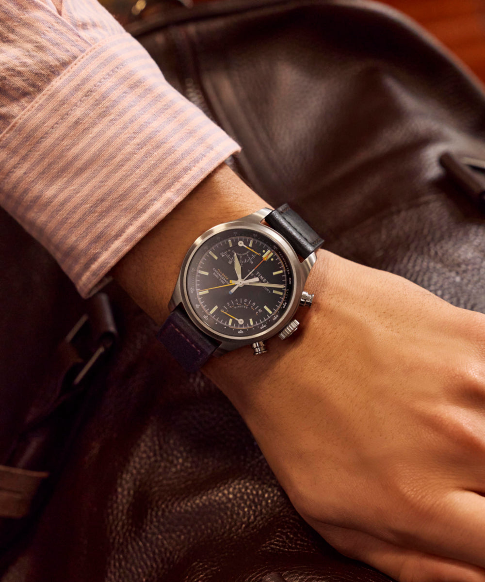 Waterbury Ace Fly-Back Chronograph 43mm Leather Strap Watch