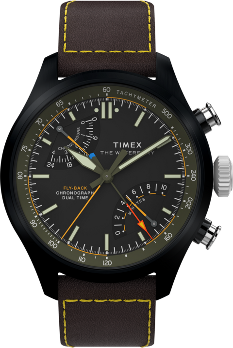 Waterbury Ace Fly-Back Chronograph 43mm Leather Strap Watch