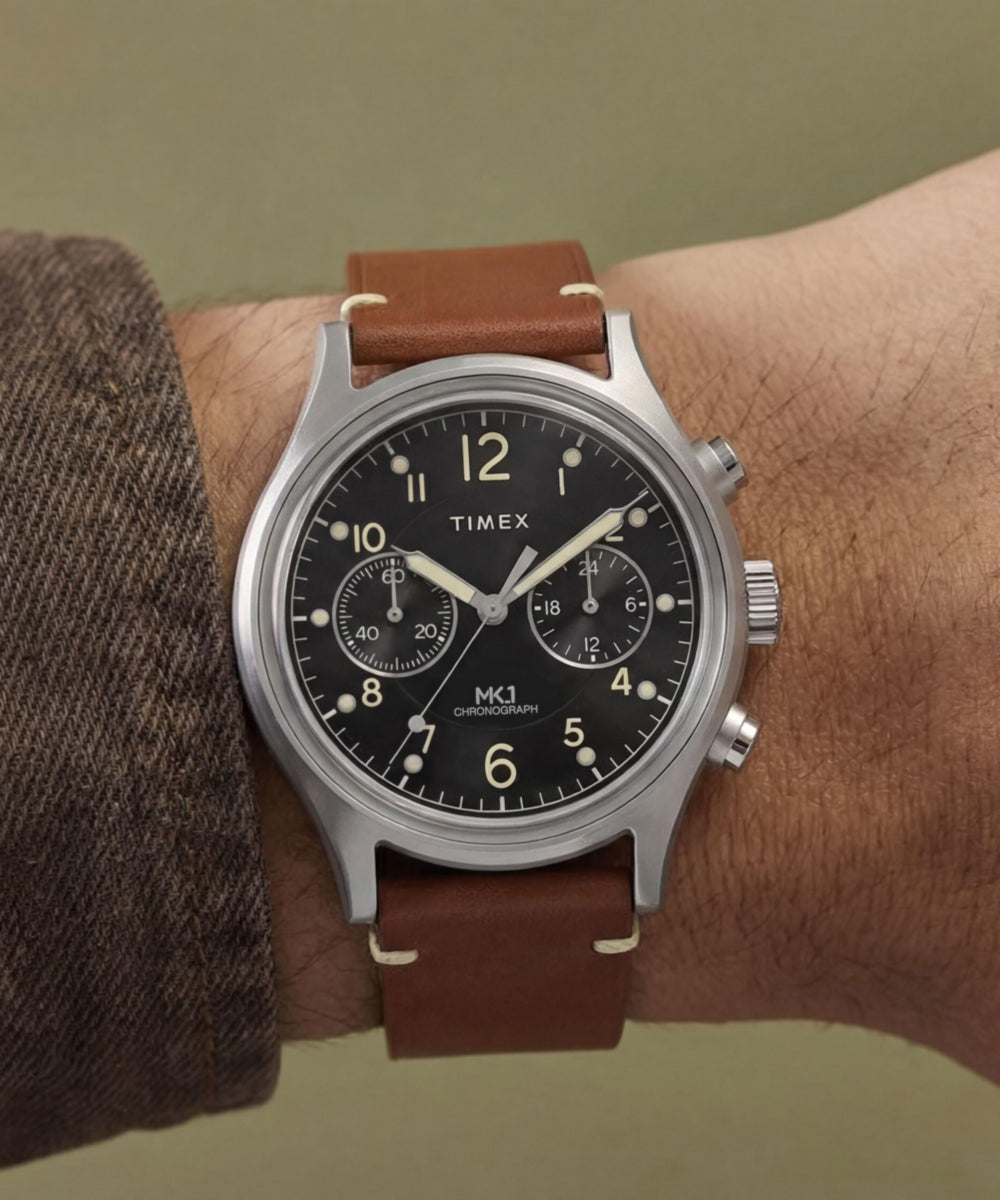 MK1 Chronograph 40mm Leather Strap Watch - TW2Y71100 | Timex EU