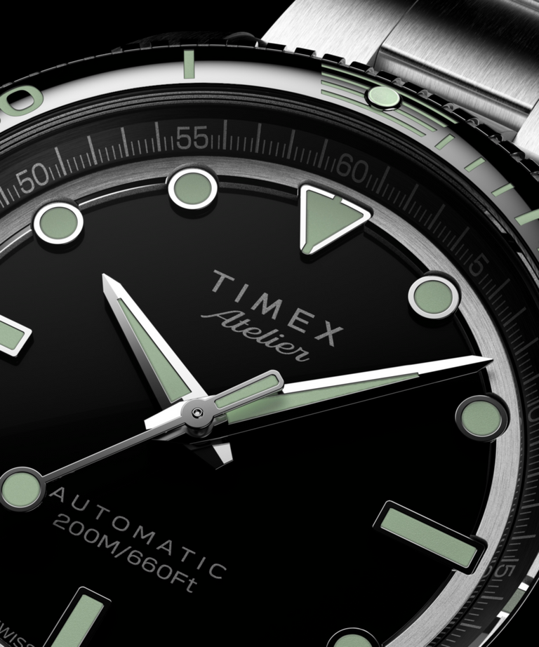 TW2Y72500 Timex Atelier Marine M1a 41mm Swiss Made Automatic Stainless Steel Bracelet Campaign Key Silhouettes (Beauty shots) Image