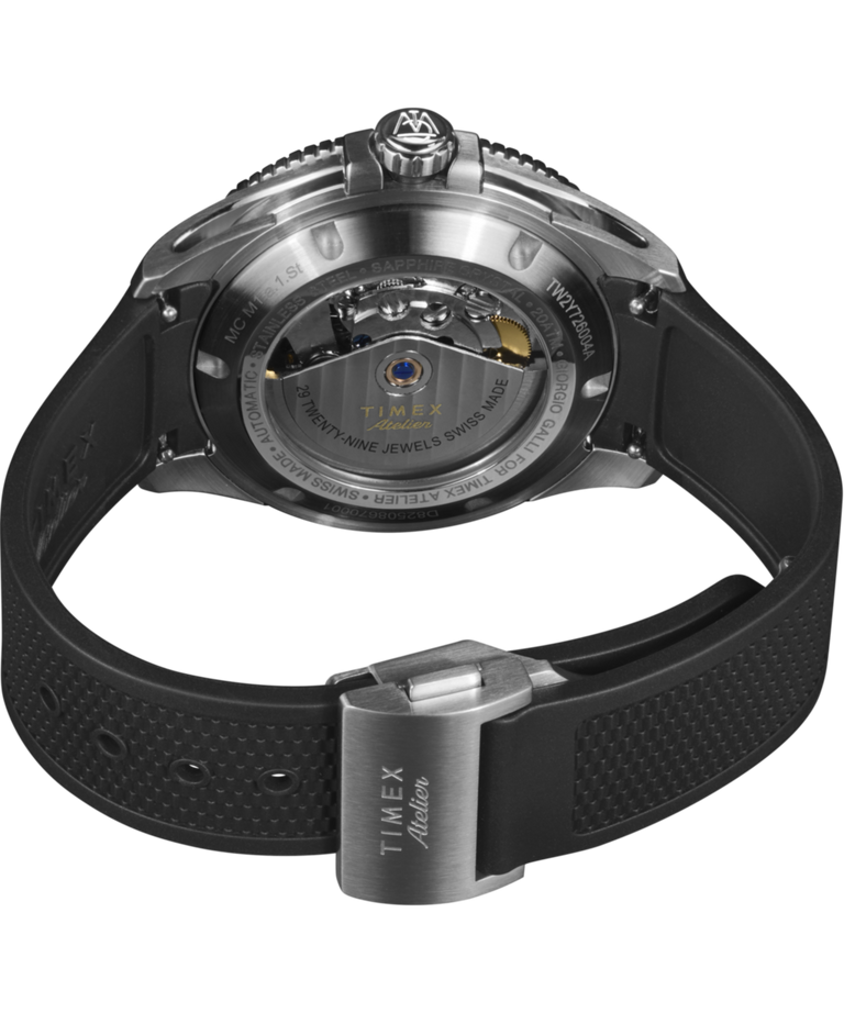 TW2Y72600 Timex Atelier Marine M1a 41mm Swiss Made Automatic NBR Synthetic Rubber Strap Caseback with Attachment Image