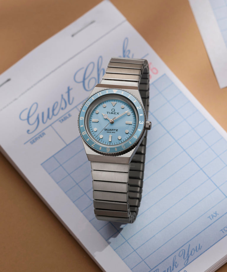 TW2Y77300 Q Timex® Mini 30mm Stainless Steel Expansion Band Watch  Campaign Key Silhouettes (Beauty shots) Image