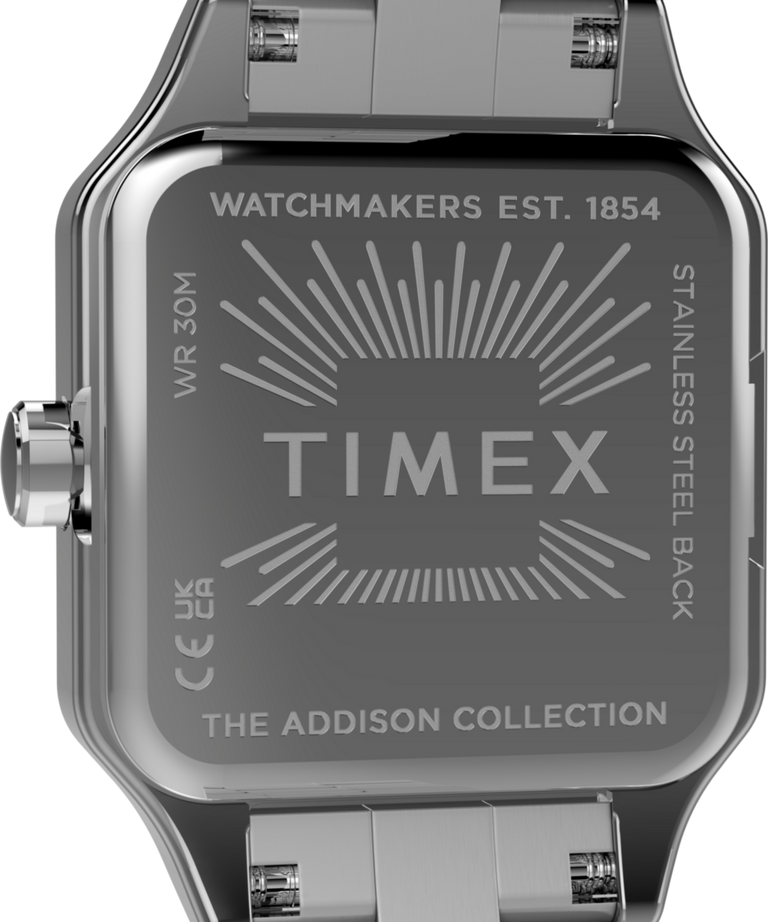 TW2Y79300 Addison 23mm Stainless Steel Bracelet Watch Caseback Image