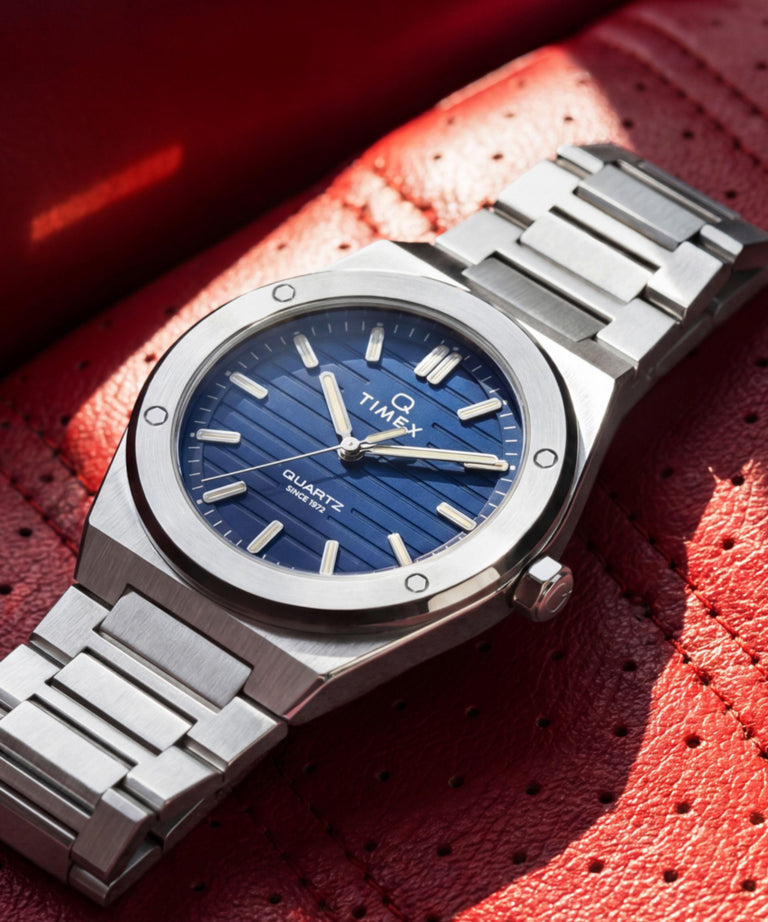 TW2Y81400 Q Timex Marbella 40.5mm Stainless Steel Bracelet Watch Campaign Key Silhouettes (Beauty shots) Image