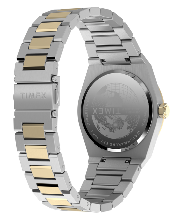 TW2Y81500 Q Timex Marbella 40.5mm Stainless Steel Bracelet Watch Caseback with Attachment Image