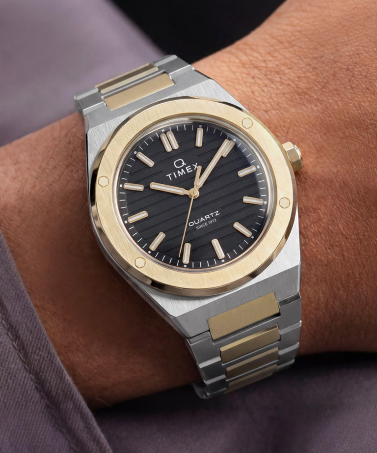 TW2Y81500 Q Timex Marbella 40.5mm Stainless Steel Bracelet Watch Primary Wrist Image