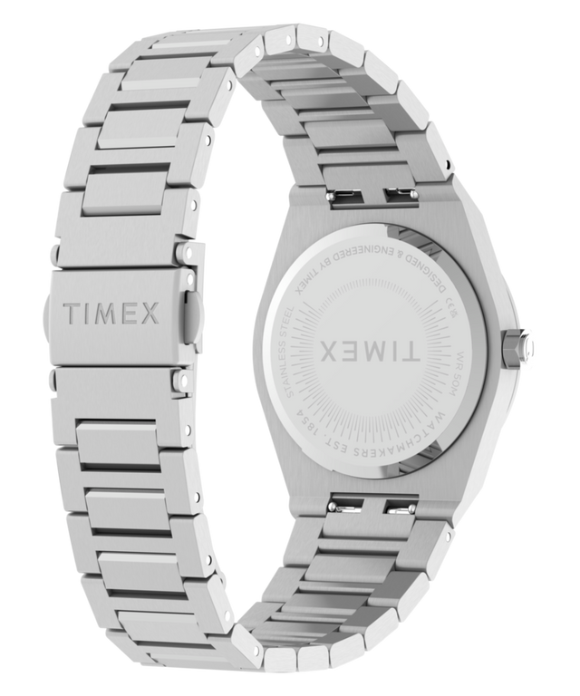 TW2Y81800 Q Timex Marbella 34mm Stainless Steel Bracelet Watch   Caseback with Attachment Image