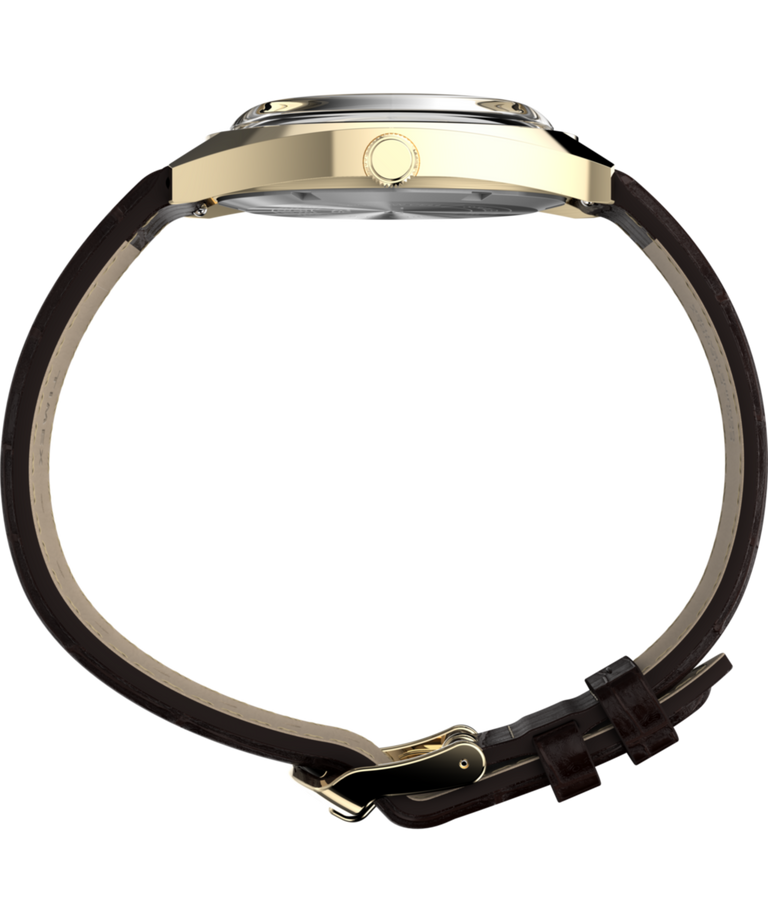 TW2Y82100 Timex® 1976 Rotary Phone Dial Reissue 37mm Leather Strap Watch   Profile Image