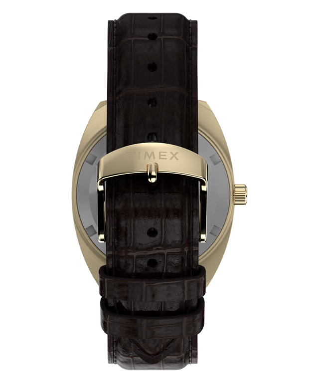 TW2Y82100 Timex® 1976 Rotary Phone Dial Reissue 37mm Leather Strap Watch   Strap Image