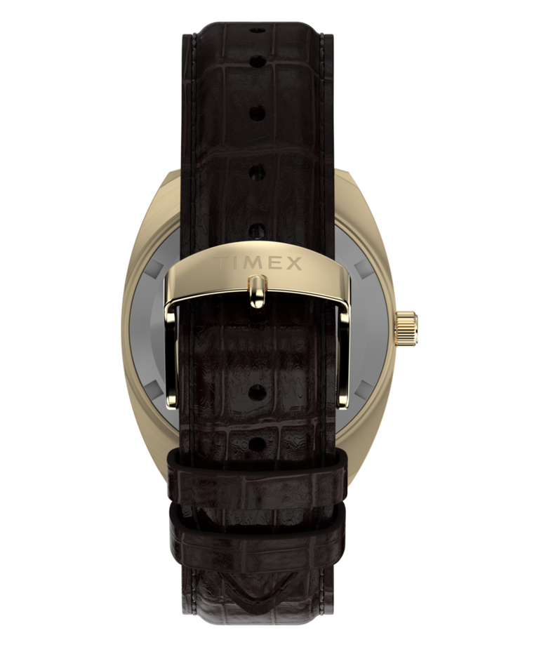 TW2Y82100 Timex® 1976 Rotary Phone Dial Reissue 37mm Leather Strap Watch   Strap Image