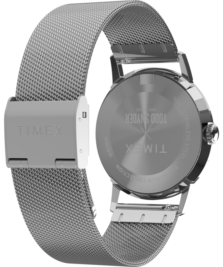 TW2Y84000 Todd Snyder x Timex Marlin® Mesh 34mm Stainless Steel Bracelet Watch Caseback with Attachment Image
