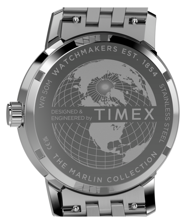 TW2Y84100 Marlin® Quartz GMT 40mm Stainless Steel Bracelet Watch   Caseback Image