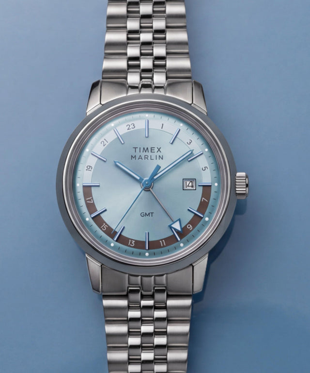 TW2Y84100 Marlin® Quartz GMT 40mm Stainless Steel Bracelet Watch   Campaign Key Silhouettes (Beauty shots) Image