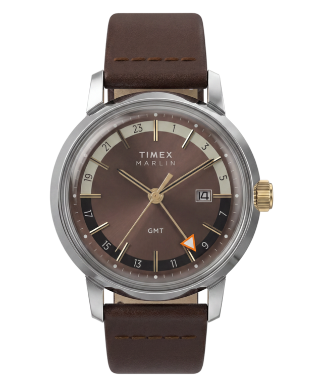 TW2Y84200 Marlin® Quartz GMT 40mm Leather Strap Watch Primary Image