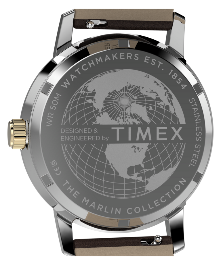 TW2Y84200 Marlin® Quartz GMT 40mm Leather Strap Watch Caseback Image
