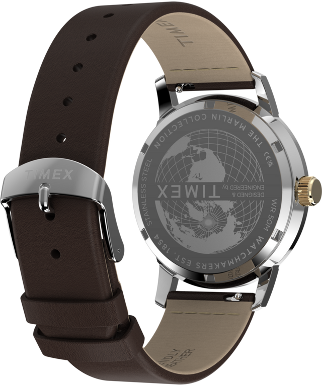 TW2Y84200 Marlin® Quartz GMT 40mm Leather Strap Watch Caseback with Attachment Image