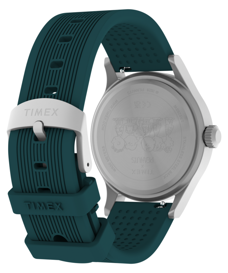 TW2Y84800 Peanuts® x Timex Expedition® Scout 40mm Silicone Strap Watch Caseback with Attachment Image