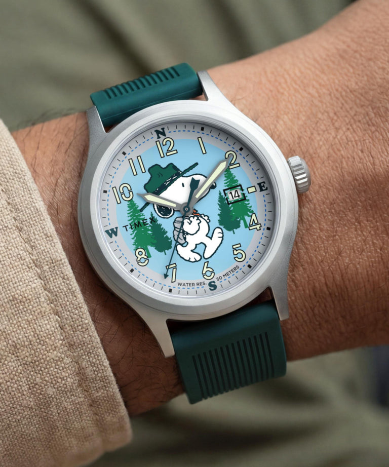 TW2Y84800 Peanuts® x Timex Expedition® Scout 40mm Silicone Strap Watch Primary Wrist Image