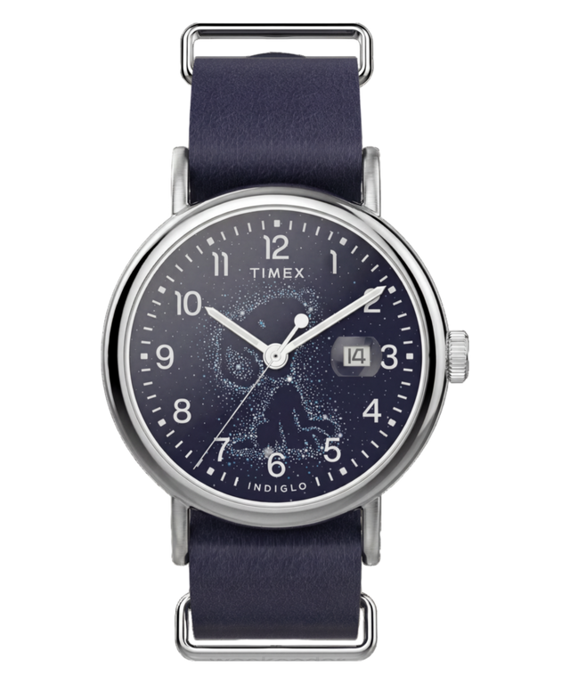 TW2Y84900 Peanuts® x Timex Weekender Astronomy 40mm Leather Strap Watch   Primary Image