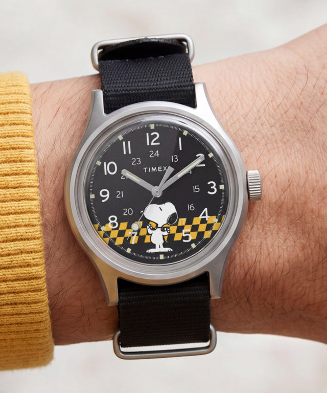 TW2Y85400 Peanuts® x Timex MK1® 36mm Fabric Strap Watch Primary Wrist Image