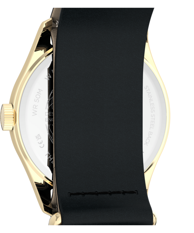 TW2Y86600 Timex Weekender® New England 34mm Leather Strap Watch Caseback Image
