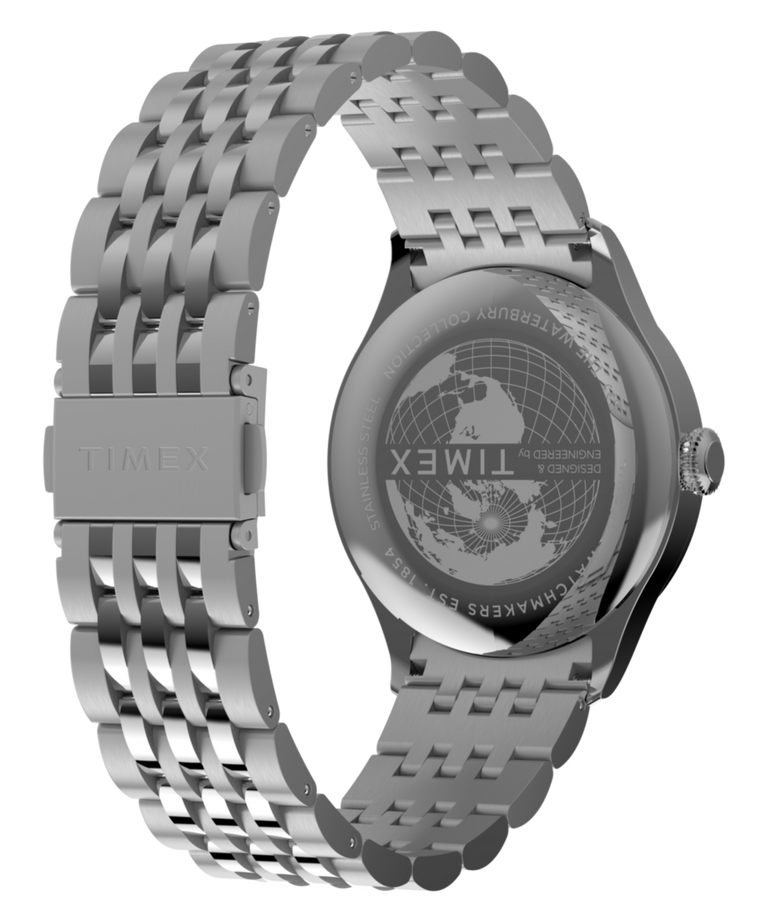 TW2Y91800 Waterbury Classic 39mm Stainless Steel Bracelet Watch Caseback with Attachment Image