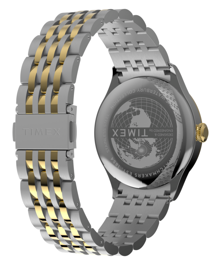 TW2Y91900 Waterbury Classic 39mm Stainless Steel Bracelet Watch Caseback with Attachment Image