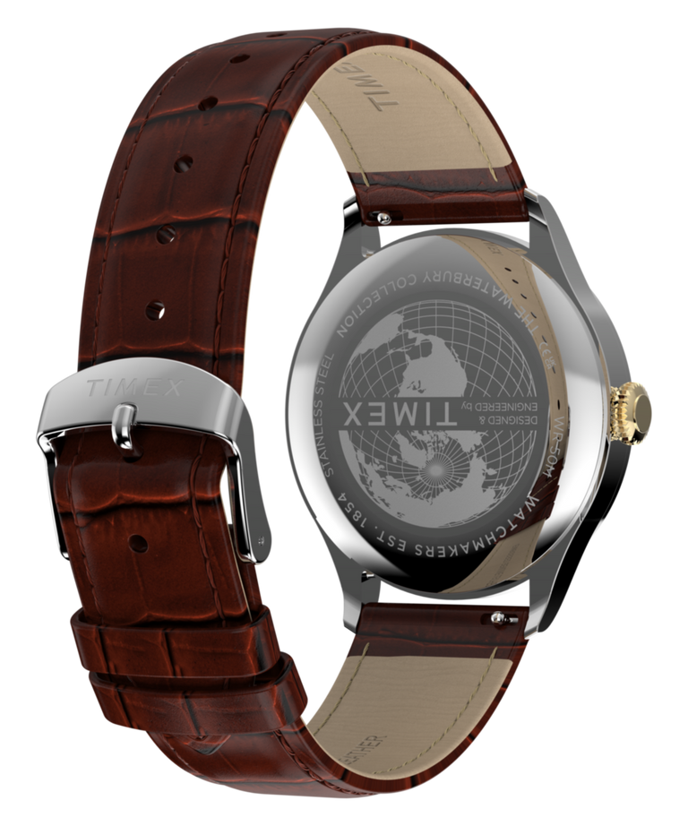 TW2Y92100 Waterbury Classic 39mm Leather Strap Watch Caseback with Attachment Image