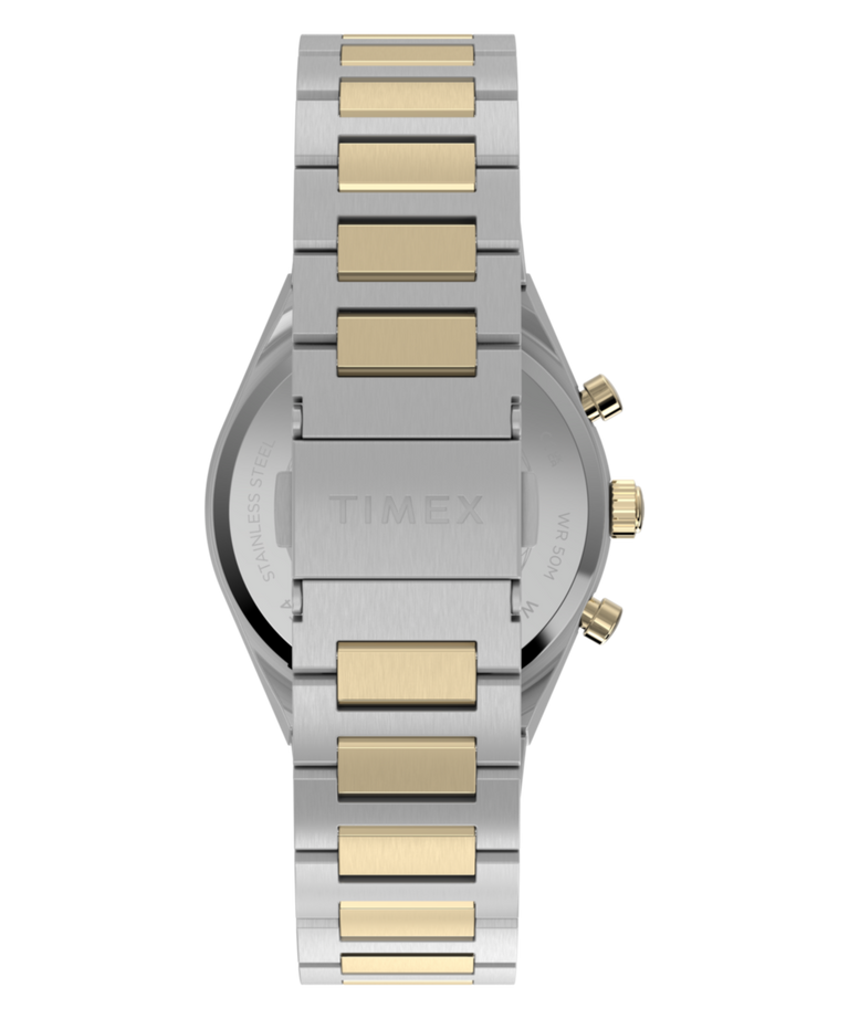 TW2Y92300 Q Timex Continental Chronograph 36mm Stainless Steel Bracelet Watch Strap Image