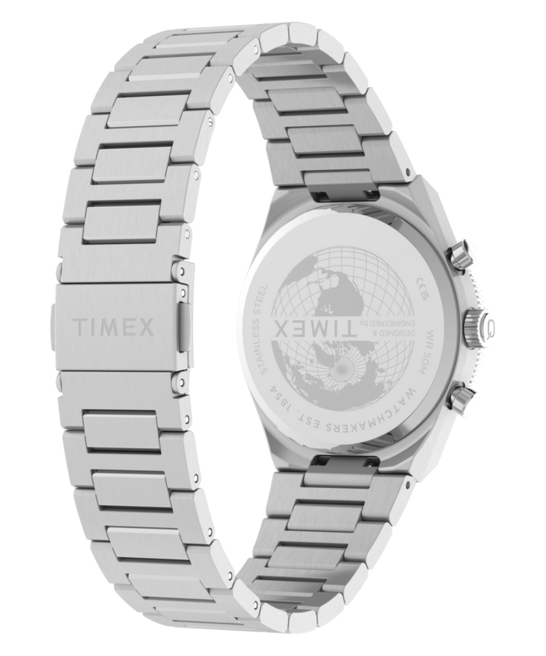 TW2Y93200 Q Timex Continental Chronograph 36mm Stainless Steel Bracelet Watch   Caseback with Attachment Image