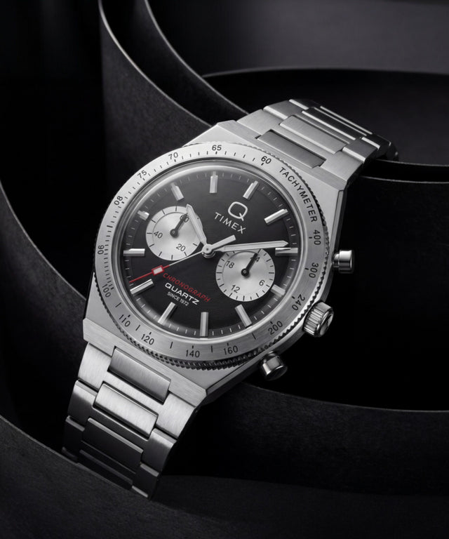 TW2Y93200 Q Timex Continental Chronograph 36mm Stainless Steel Bracelet Watch   Campaign Key Silhouettes (Beauty shots) Image