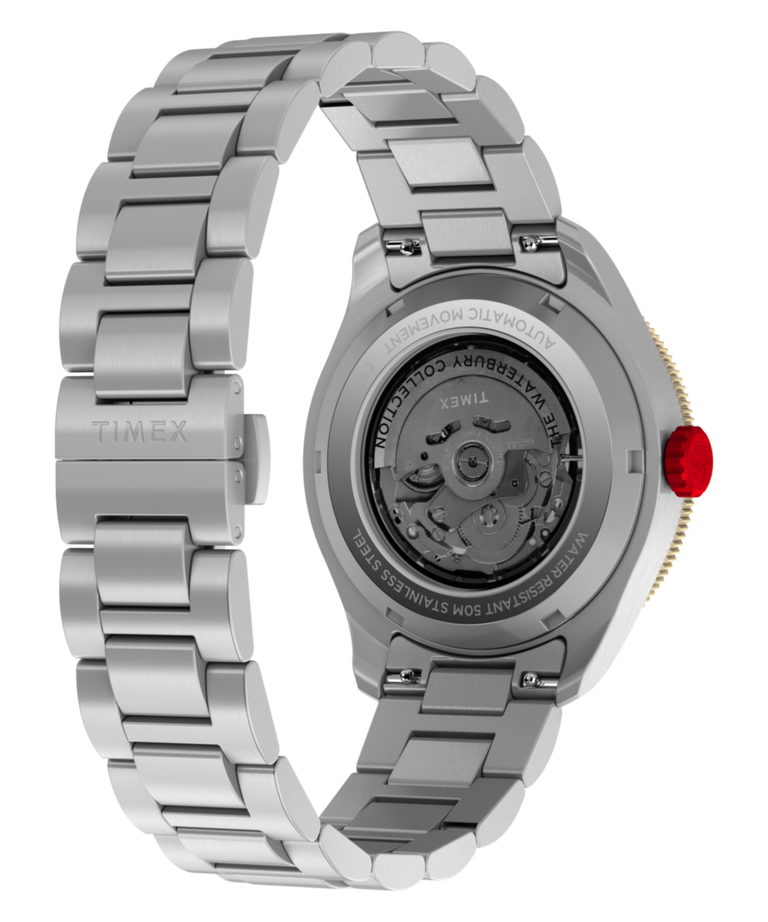 TW2Y93500 Waterbury Heritage Automatic GMT 41.5mm Stainless Steel Bracelet Watch Caseback with Attachment Image