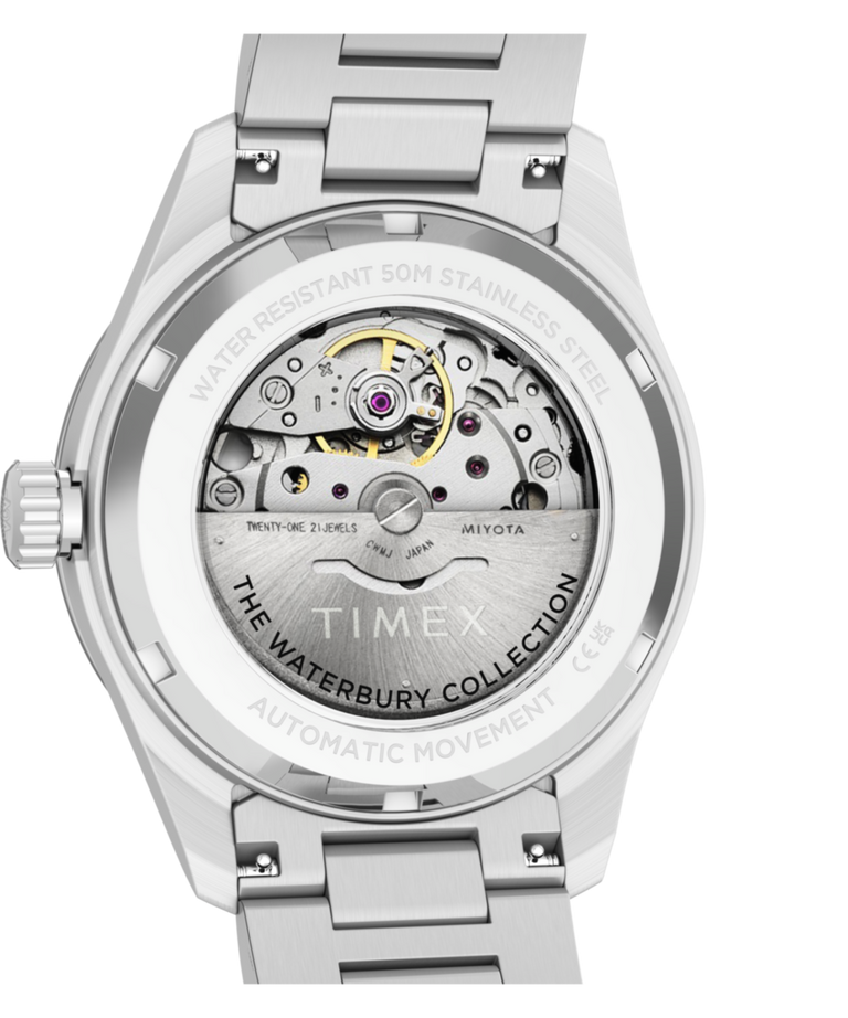 TW2Y94100 Waterbury Heritage Automatic 39mm Stainless Steel Bracelet Watch Caseback Image