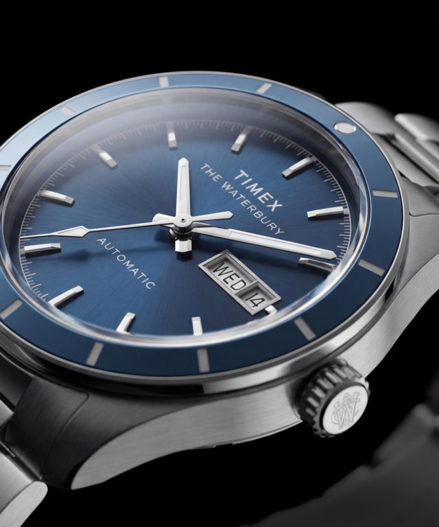 TW2Y94100 Waterbury Heritage Automatic 39mm Stainless Steel Bracelet Watch Alt Beauty Shot 4