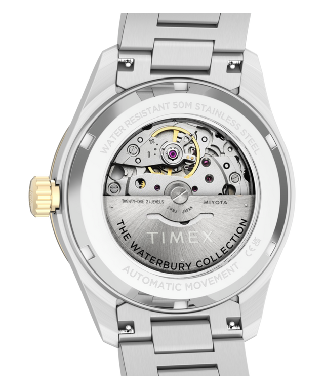 TW2Y94200 Waterbury Heritage Automatic 39mm Stainless Steel Bracelet Watch Caseback Image