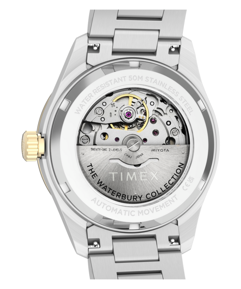 TW2Y94200 Waterbury Heritage Automatic 39mm Stainless Steel Bracelet Watch Caseback Image