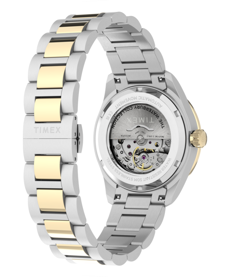 TW2Y94200 Waterbury Heritage Automatic 39mm Stainless Steel Bracelet Watch Caseback with Attachment Image