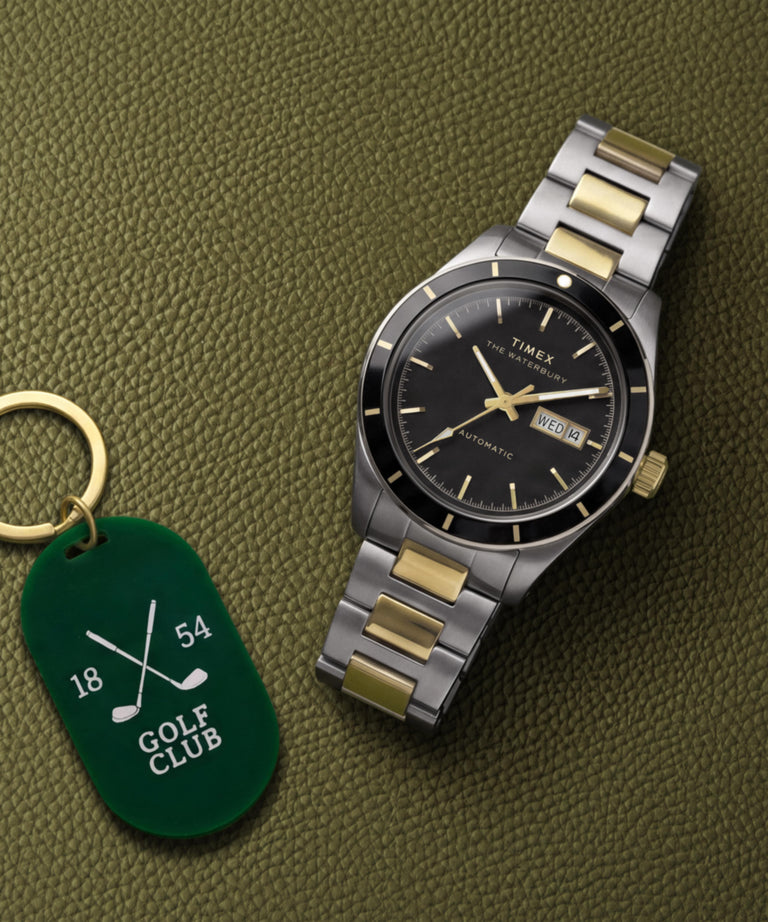 TW2Y94200 Waterbury Heritage Automatic 39mm Stainless Steel Bracelet Watch Campaign Key Silhouettes (Beauty shots) Image