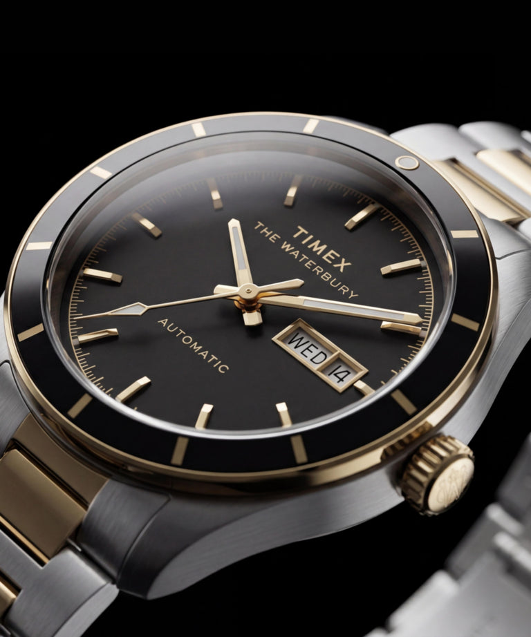 TW2Y94200 Waterbury Heritage Automatic 39mm Stainless Steel Bracelet Watch Alt Beauty Shot 4