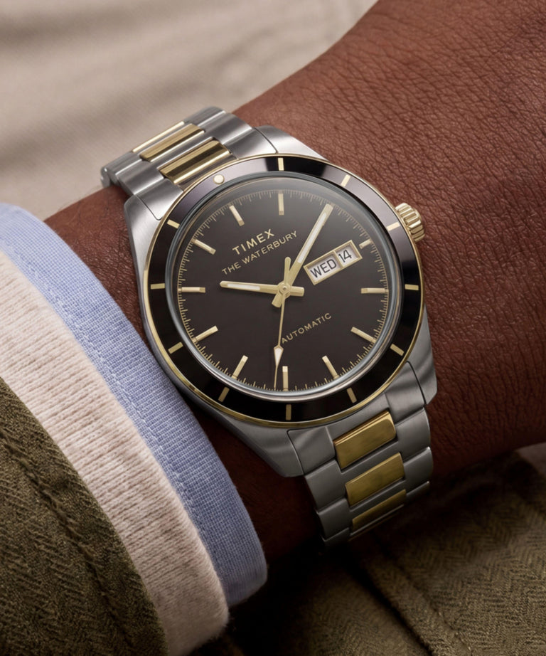 TW2Y94200 Waterbury Heritage Automatic 39mm Stainless Steel Bracelet Watch Primary Wrist Image