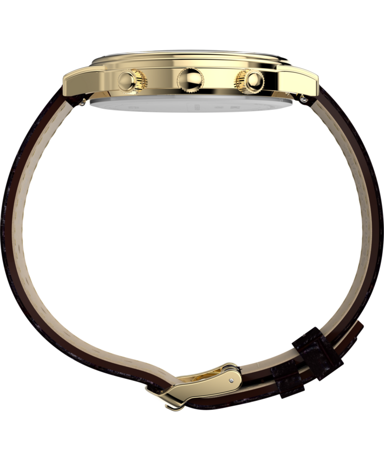 TW2Y99000 Timex 1990 Moon Phase Reissue 37mm Leather Strap Watch Profile Image