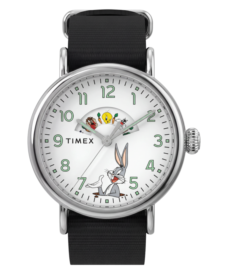 TW2Y99100 Looney Tunes Bugs and Friends x Timex Standard 40mm Fabric Strap Watch Primary Image