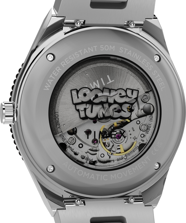 TW2Y99200 Looney Tunes Bugs Bunny x Timex M79 Automatic Signature Edition 40mm Stainless Steel Bracelet Watch Caseback Image