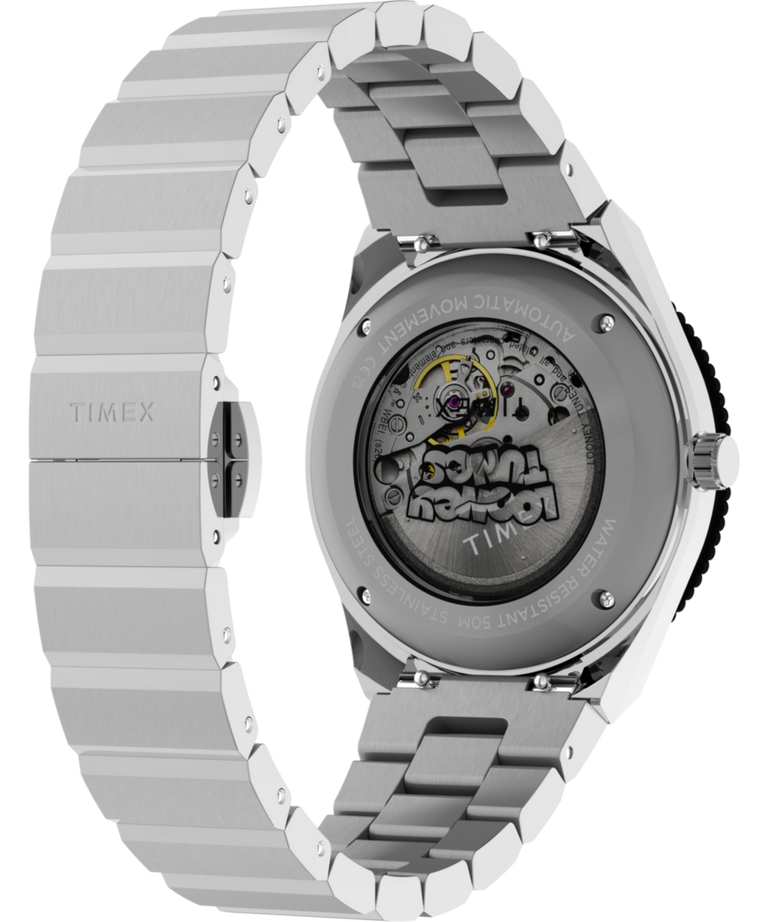TW2Y99200 Looney Tunes Bugs Bunny x Timex M79 Automatic Signature Edition 40mm Stainless Steel Bracelet Watch Caseback with Attachment Image