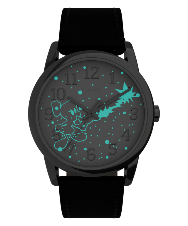 TW2Y99300 Looney Tunes Marvin the Martian x Timex Easy Reader® 38mm Leather Strap Watch Indiglo On