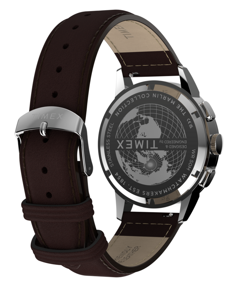 TW3A00200 Marlin® Neo Classic Chronograph 40mm Leather Strap Watch Caseback with Attachment Image