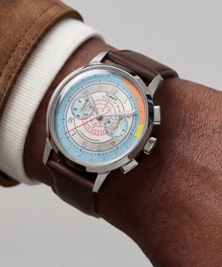 TW3A00200 Marlin® Neo Classic Chronograph 40mm Leather Strap Watch Primary Wrist Image