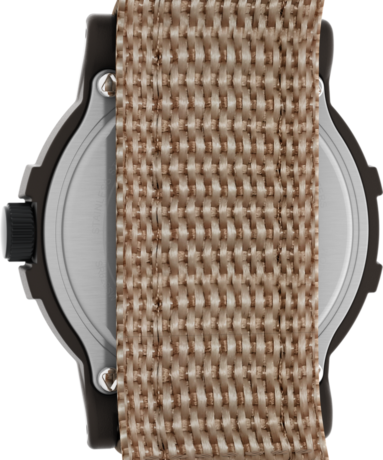 TW4B34900 Timex x Peanuts® Camper Ski 38mm Fabric Strap Watch Caseback Image