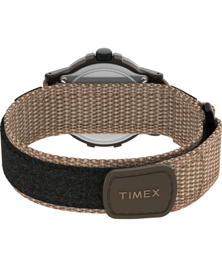 TW4B34900 Peanuts® x Timex Camper Ski 38mm Fabric Strap Watch Caseback with Attachment Image